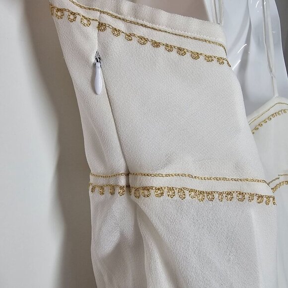 Vintage Layered Cami Top Embroidered Y2K The Original White Gold Womens L - Picture 7 of 7